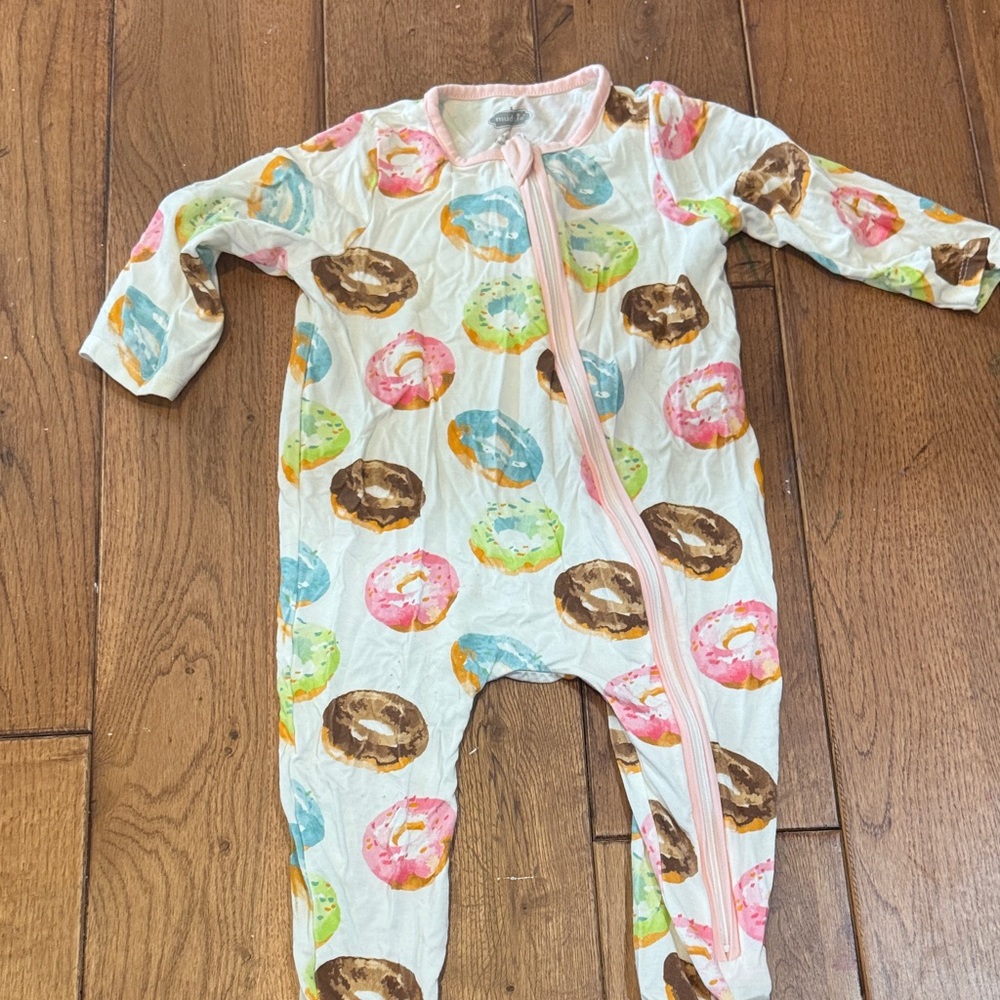 Mud Pie Colorful Donut Bamboo Sleeper 6-9m
